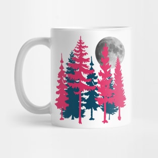 Incredible Full Moon Between Trees Novelty Fashion Mug